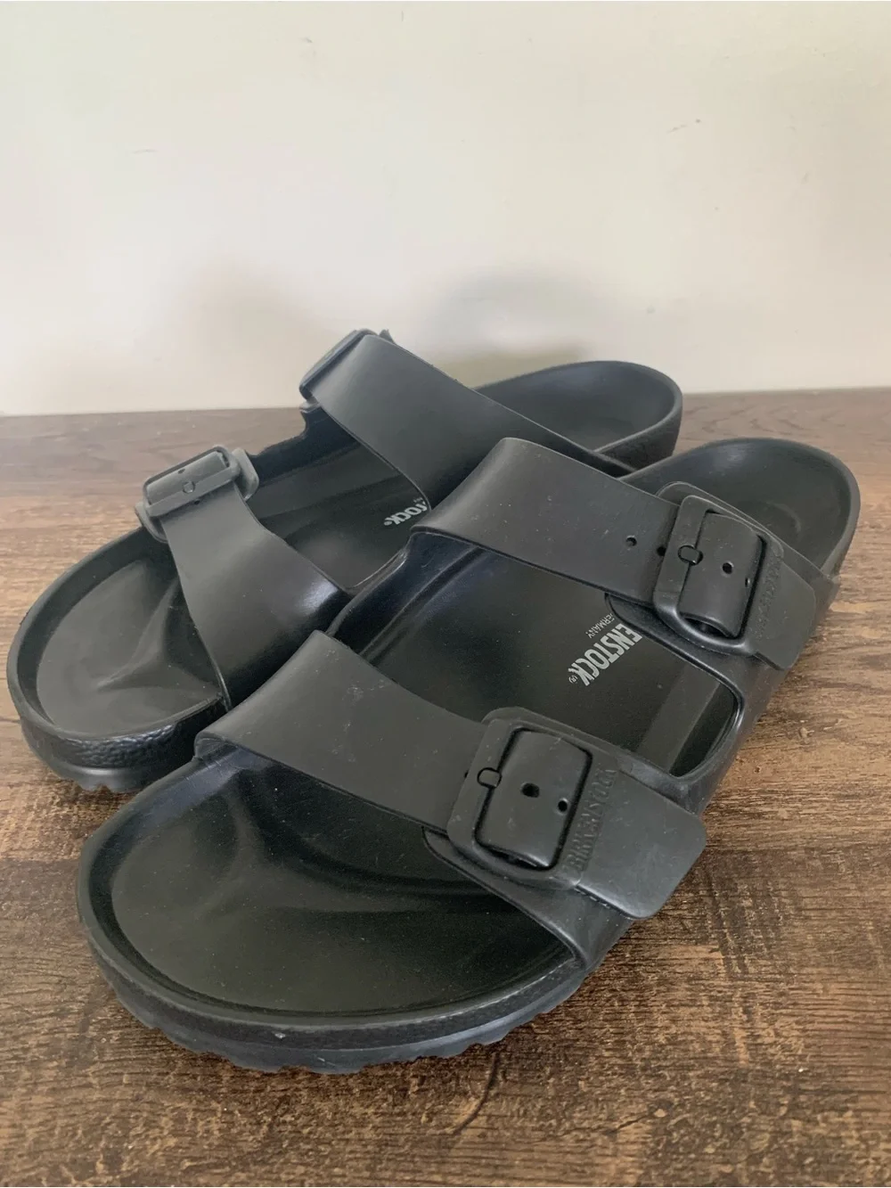 Birkenstock Women's Arizona Essentials EVA Sandals Black Size 45 US 12-12.5